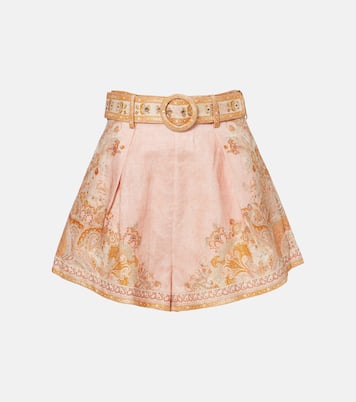 Short Acacia Tuck en lin à taille haute | Zimmermann