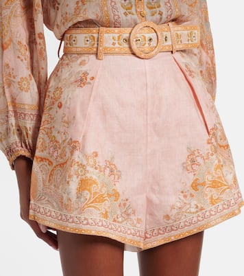 Short Acacia Tuck en lin à taille haute | Zimmermann