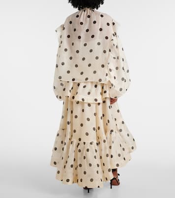 Blusa Crush in lino e seta a pois | Zimmermann