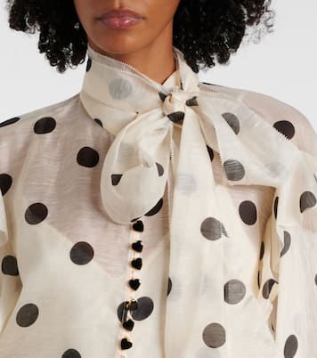Blusa Crush in lino e seta a pois | Zimmermann