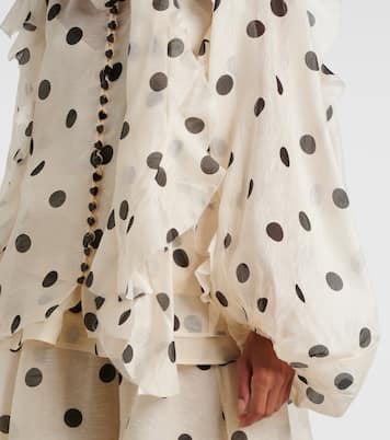 Blusa Crush in lino e seta a pois | Zimmermann