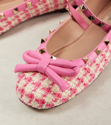 Rockstud tweed ballet flats | Valentino Garavani