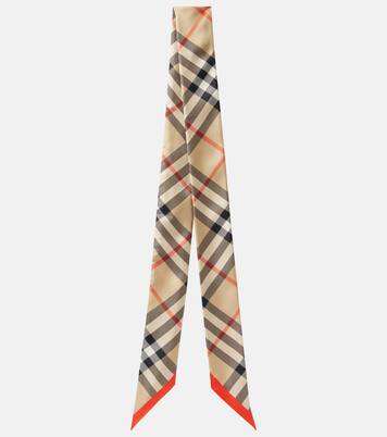 Bufanda de sarga de seda con Burberry Check | Burberry