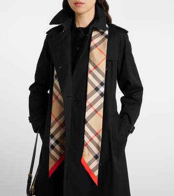 Bufanda de sarga de seda con Burberry Check | Burberry