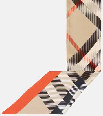 Bufanda de sarga de seda con Burberry Check | Burberry
