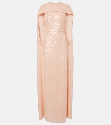 Abito lungo in chiffon con paillettes | Erdem
