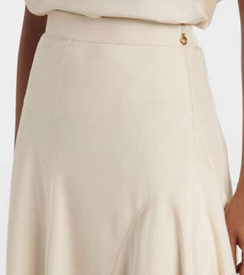 Jupe midi Giustina en soie à taille haute | Loro Piana
