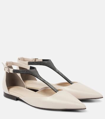 Verzierte Ballerinas aus Leder | Brunello Cucinelli