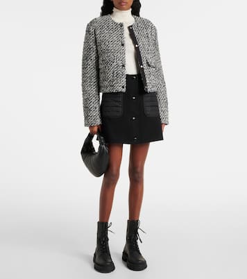 Piumino cropped Dauphine in tweed | Moncler
