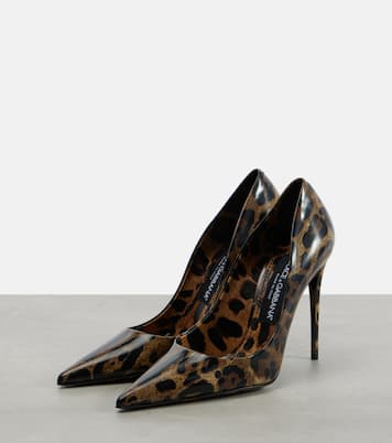 Escarpins 105 en cuir à motif léopard | Dolce&Gabbana