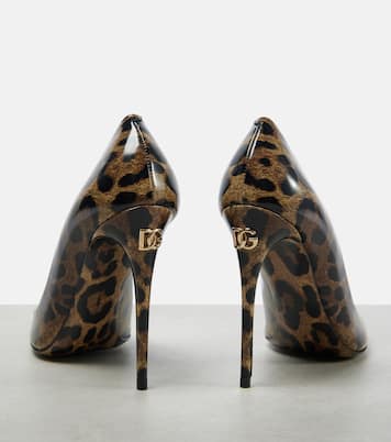 Escarpins 105 en cuir à motif léopard | Dolce&Gabbana