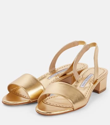 Sandales Patopia 30 en cuir métallisé | Manolo Blahnik