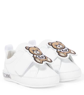 حذاء سنيكرز لمولود جديد من الجلد Teddy Bear | Moschino Kids