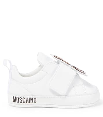 حذاء سنيكرز لمولود جديد من الجلد Teddy Bear | Moschino Kids