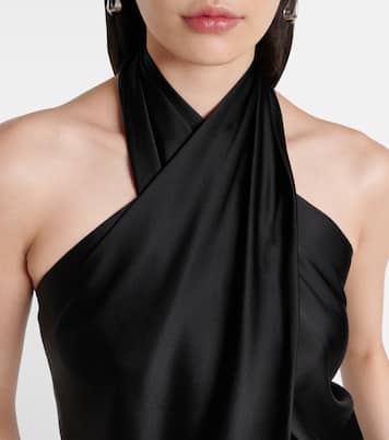 Draped halterneck silk charmeuse top | The Sei