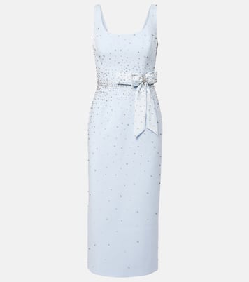 Bow-detail crystal-embellished midi dress | Carolina Herrera
