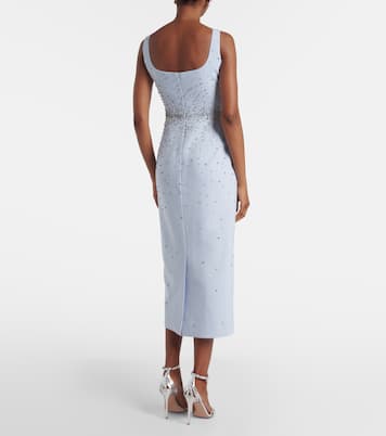 Bow-detail crystal-embellished midi dress | Carolina Herrera