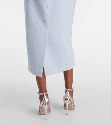 Bow-detail crystal-embellished midi dress | Carolina Herrera