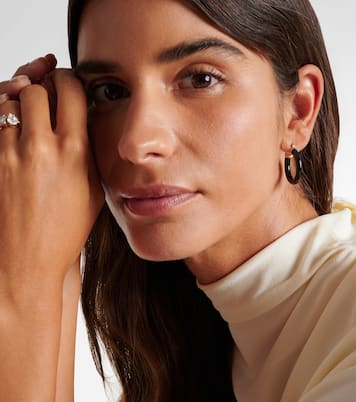 14kt gold hoop earrings with black onyx | Mateo