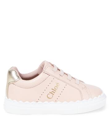 Baby Lauren scalloped leather sneakers | Chloé Kids