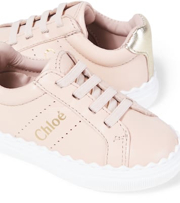 Baby Lauren scalloped leather sneakers | Chloé Kids