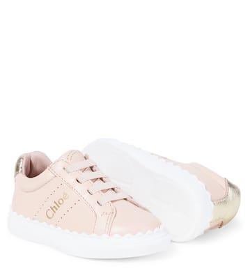 Baby Lauren scalloped leather sneakers | Chloé Kids