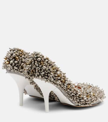 Embellished leather-trimmed pumps | Dries Van Noten