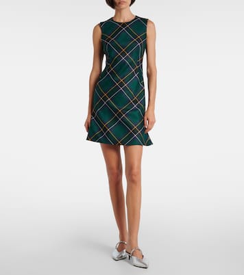 Vestido corto de lana con tartán | McQueen