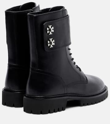 Turnlock leather combat boots | Tory Burch
