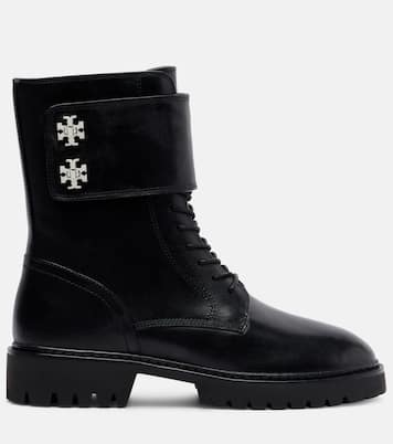 Turnlock leather combat boots | Tory Burch