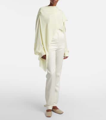 Pantalones slim Lucia de lana y seda de tiro alto | Calvin Klein