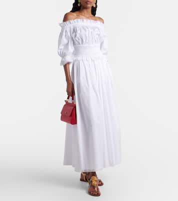 Falda midi de popelín de algodón | Dolce&Gabbana