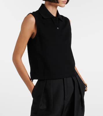 Cassandre cotton piqué top | Saint Laurent