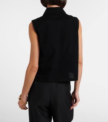 Cassandre cotton piqué top | Saint Laurent