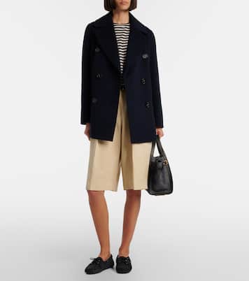 Leather-trimmed canvas tote bag | Tod's