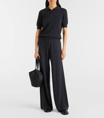Aina cotton and cashmere jersey straight pants | Lisa Yang
