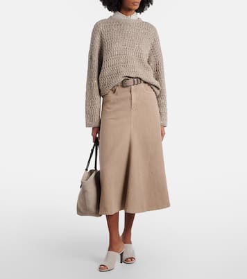 Pantoletten Monili aus Veloursleder | Brunello Cucinelli