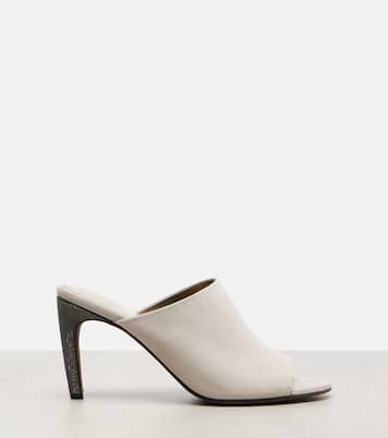 Pantoletten Monili aus Veloursleder | Brunello Cucinelli