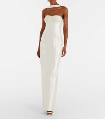 Bridal Lette wool and silk bustier gown | Danielle Frankel