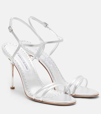 Ciagapla 105 metallic leather sandals | Manolo Blahnik