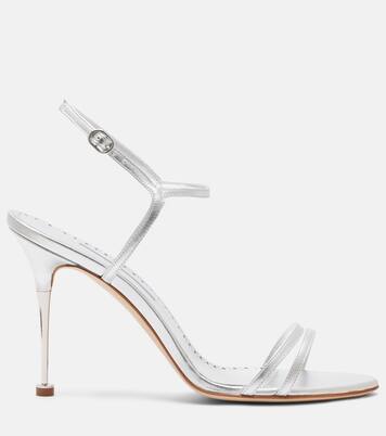 Ciagapla 105 metallic leather sandals | Manolo Blahnik