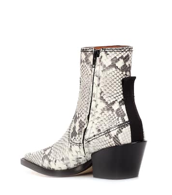 Printed leather ankle boots | Joseph