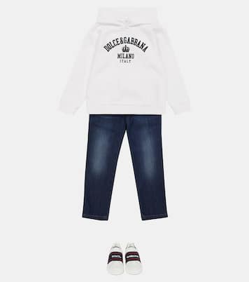 Logo stretch-cotton hoodie | Dolce&Gabbana Kids