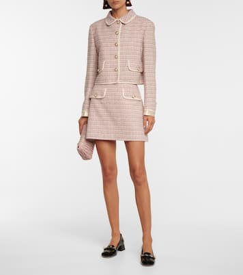 Minigonna in tweed di lana e cotone | Miu Miu
