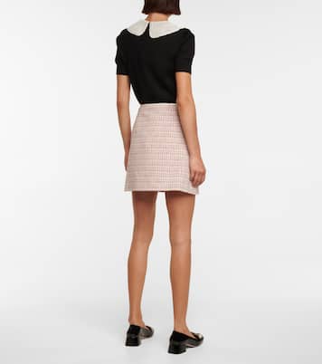 Minigonna in tweed di lana e cotone | Miu Miu