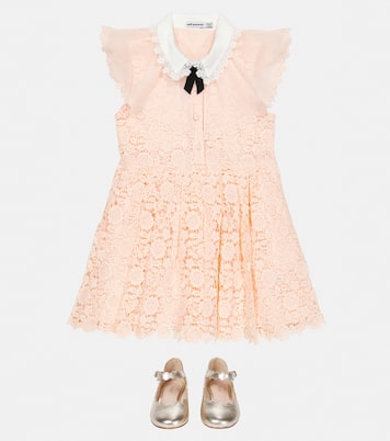Guipure lace and chiffon dress | Self-Portrait Kids