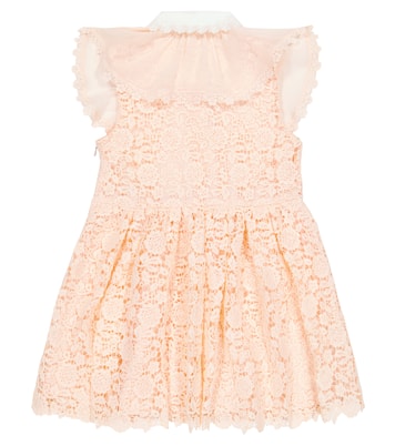 Guipure lace and chiffon dress | Self-Portrait Kids