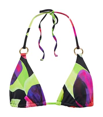 Printed halterneck bikini top | Louisa Ballou