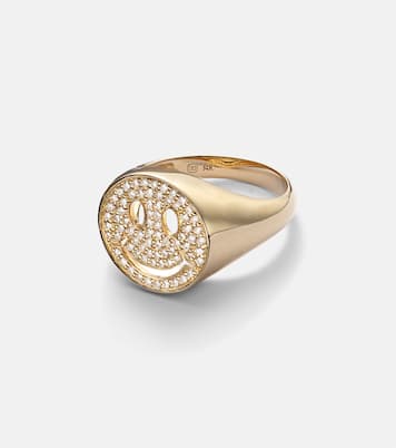 Bague Happy Face en or 14 ct et diamants | Sydney Evan