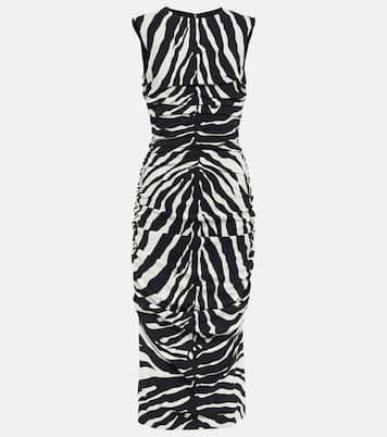 Zebra-print cady midi dress | Dolce&Gabbana